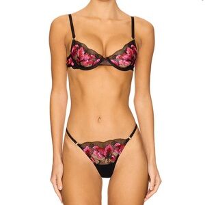 Bluebella Black and Pink Lace Lingerie Set